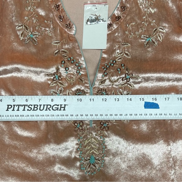 SOFT SURROUNDINGS, Beaded Tunic, light pink, perfect condition, Never worn, L sz - Picture 4 of 12